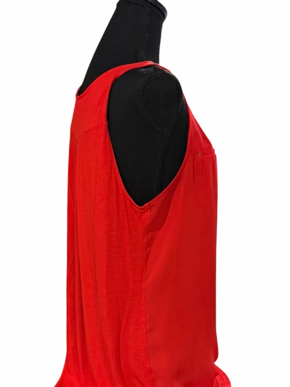 Michael Kors Red V Neck Zip Front Tank Top Women Large